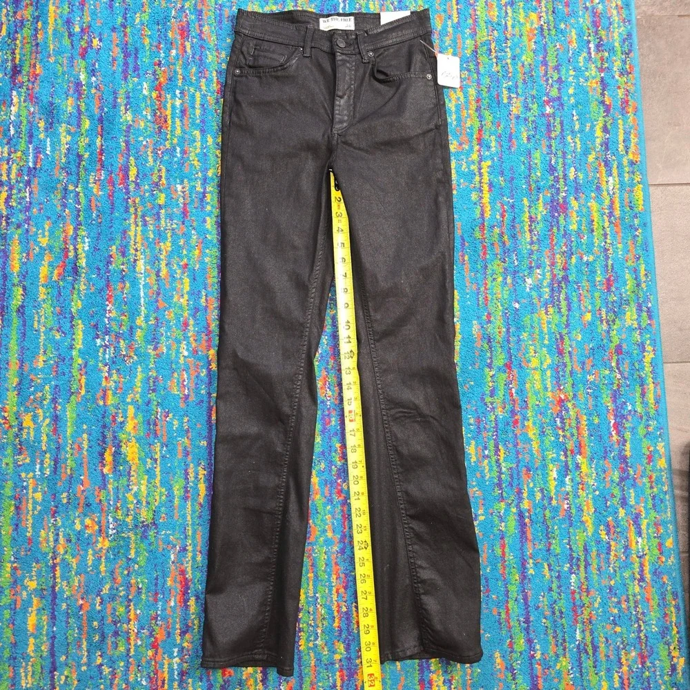 NWT We The Free Xena Jeans Black Coated Slim Straight‎ High Rise Women 26